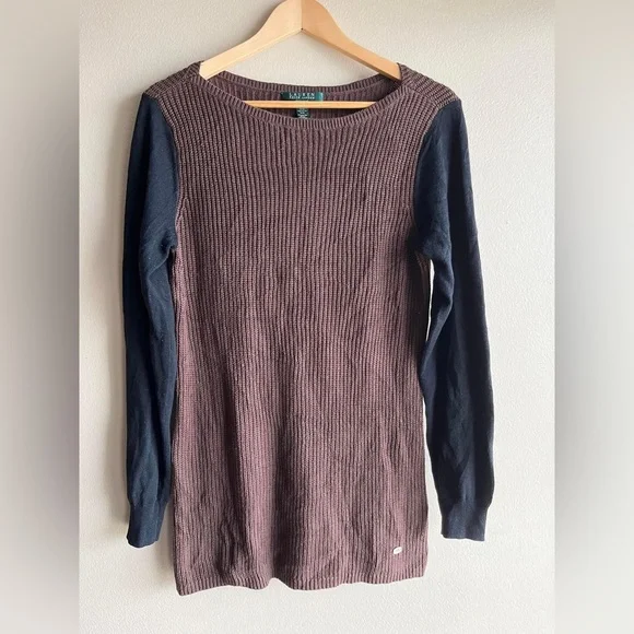 Lauren Ralph Lauren Women’s Brown Pullover Long Sleeve Sweater Size L - Picture 1 of 9